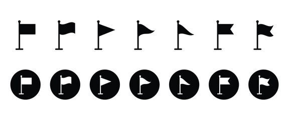Poster - Flag icon set. Different flag icons set in flat style. Waving flag icon.  flag icon vector sign symbol.