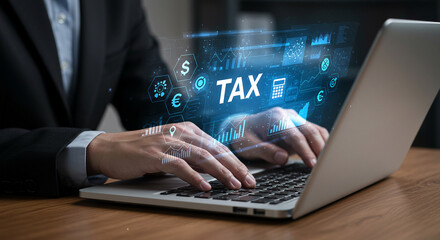 Poster - Tax preparation services online filing software for income taxes and business tax returns help 2024