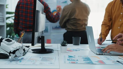 Poster - In a collaborative conversation, an AI assistant decodes evolving metrics, empowering a consultant to upgrade marketing proposals with strategic precision. Noogenesis AI