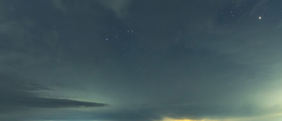 Canvas Print - beautiful night sky background, with long exposure clouds, starry sky.