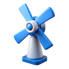 Poster - Cartoon windmill icon 3d render isolated on transparent background