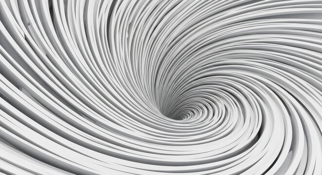 A swirling white spiral creates an abstract and modern 3d rendered background