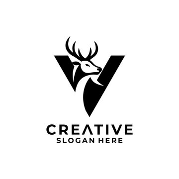 letter V deer logo
