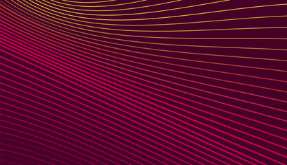 Leinwandbilder - Dynamic gradient lines on rich background. Parallel lines in gradient hues of pink and gold against a deep maroon background. Ideal for themes related to creative design.