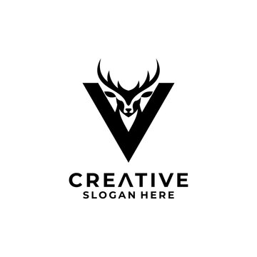 letter V deer logo