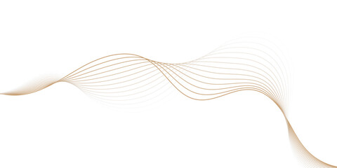 Aufkleber - digital curve golden wave lines flowing gracefully across a clean white background creating a modern design
