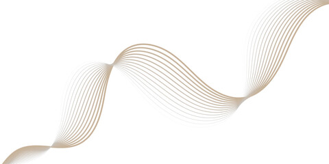 Aufkleber - digital curve golden wave lines flowing gracefully across a clean white background creating a modern design