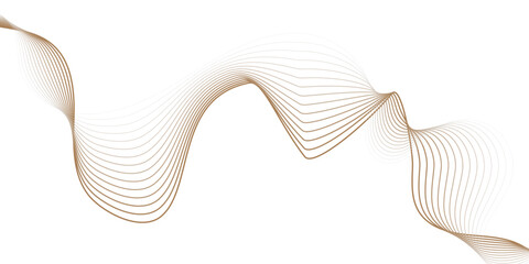 Aufkleber - digital curve golden wave lines flowing gracefully across a clean white background creating a modern design