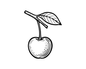 Poster - Cherry Detailed Illustration Fresh Fruit Delightful Berry Sweet Treat Black and White