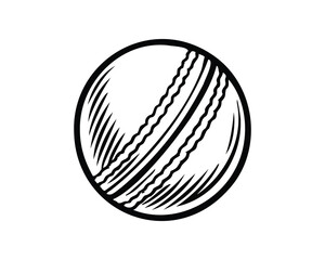 Poster - Cricket Ball Vector Illustration with Seam Detail and Sport Equipment Icon Design