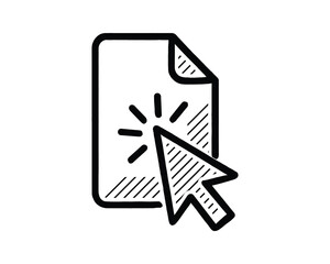 Poster - Document with Cursor Click Vector Illustration for Online Forms and Digital Interaction