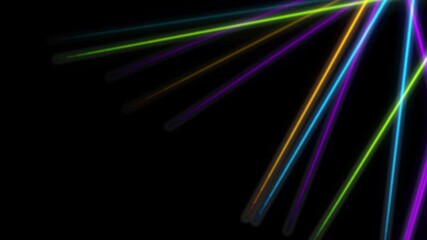 Poster - Glowing colorful neon laser lines abstract futuristic background. Seamless looping technology motion design. Video animation Ultra HD 4K 3840x2160