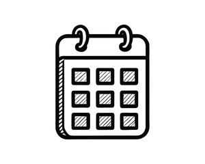 Poster - Hand Drawn Calendar Icon Vector Illustration for Scheduling and Time Management