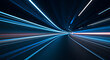 © Fathur - Abstract light trails in a tunnel, conveying speed and motion blur effect