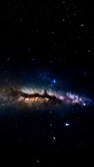 Wall Mural - Spectacular cosmic scene of a brilliant and colorful Milky Way galaxy with countless stars against a dark blue space backdrop