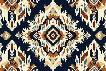 Poster - The native American pattern from the southwest region is known for its geometric and colorful vintage design, which can be used to create unique textiles, home decor, and upholstery elements