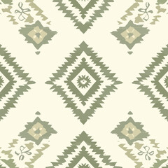 Poster - African american and geometric designs are intertwined with ikat tribal Indian and aztec patterns, as well as ethnic and native boho motifs, to form a vibrant seamless fabric carpet mandala ornament