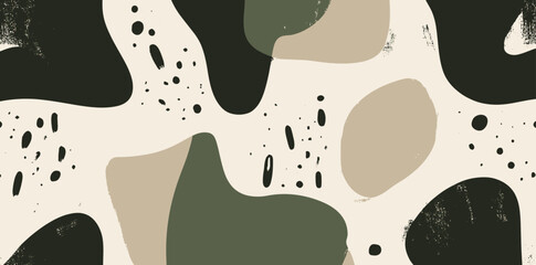 Poster - Modern design is exemplified in this simple-styled, hand-drawn abstract seamless pattern with geometric shapes, which is versatile enough for textiles, banners, wallpapers, and wrapping paper