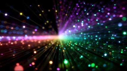 Poster - Colorful light particles create dynamic patterns in a vibrant display