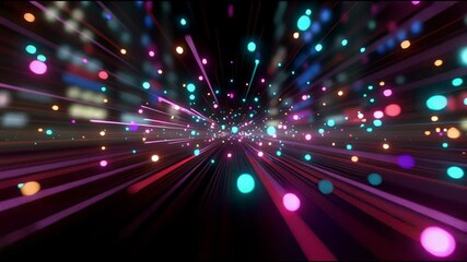 Poster - Colorful light streaks create a vibrant visual experience in an urban setting at night