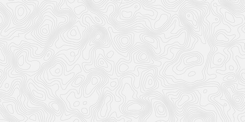 Aufkleber - Topographic contour wavey line map illustration with contour lines representing elevation on a white background surface.