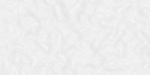 Aufkleber - Topographic contour wavey line map illustration with contour lines representing elevation on a white background surface.