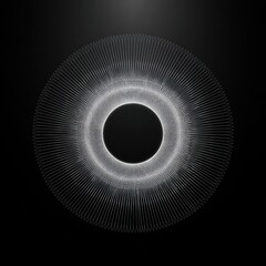 Poster - Elegant abstract luminous circle design on black background geometric digital art illustration