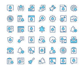 Fototapete - Notifications icons. Vector line icon set. Modern outline design. Blue concept