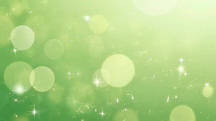 Poster - Abstract green background with bokeh and sparkling elements animation
