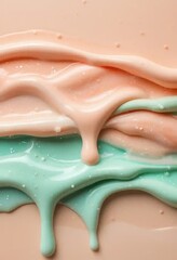 Poster - Abstract composition featuring flowing paint, pastel color harmony and fluidity