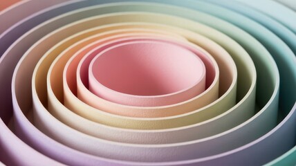 Poster - Abstract Pastel Concentric Circles with a Calm, Modern Aesthetic Design