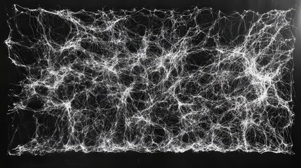 Poster - Neural network light display digital art studio abstract visuals dark background close-up view technology innovation