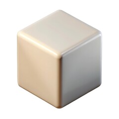 Fototapete - 3d illustration of simple white cube isolated on white background