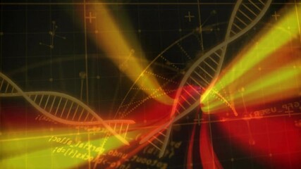 Poster - Beam crossing initiating abstract DNA helices materializing and rotating to visualize data dynamics