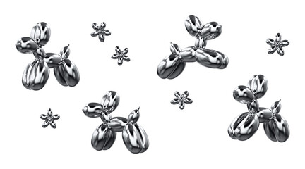 3d chrome icon set  - balloon dog