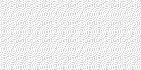 Poster - Minimal vector Overlapping Pattern Minimal diamond geometric waves spiral abstract fabric textile wave line. white and gray seamless tile stripe geometric create overlap retro line pattern background.