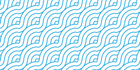 Poster - Minimal vector Overlapping Pattern geometric diamond geometric waves spiral abstract circle wave line. Blue seamless tile stripe geometric create retro line pattern background.