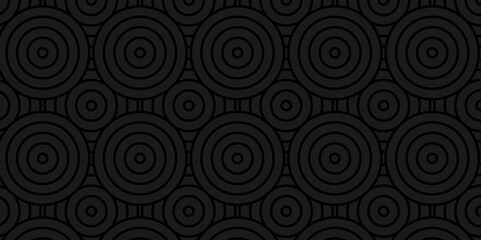 Poster - Overlapping creative diamond circle abstract black pattern background with waves texture. geometric digital fabric pattern swirls textile floral round lapping retro background.	
