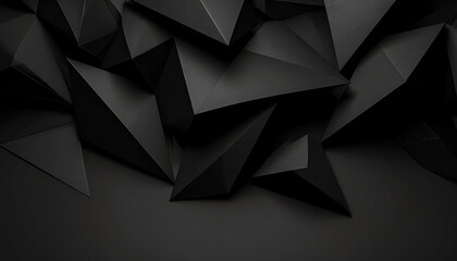 Poster - Abstract composition of black geometric shapes creating a modern, minimalist aesthetic