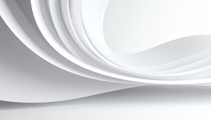 Poster - Abstract white curves create a smooth, flowing design, evoking a sense of calm and modernity in a minimalist aesthetic