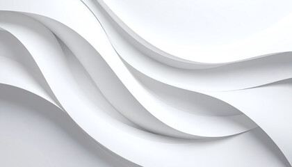 Poster - Abstract white waves create a smooth, elegant texture, conveying a sense of modernity and minimalism in design