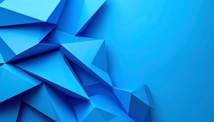 Poster - Abstract blue geometric shapes create a dynamic, modern background with sharp angles and a vibrant color palette