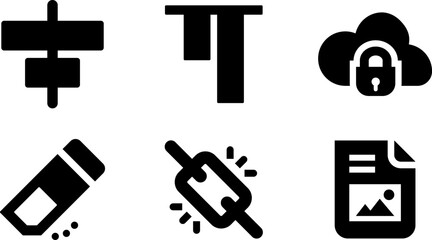 Fototapete - Modern Rounded Filled Developer Icon Set