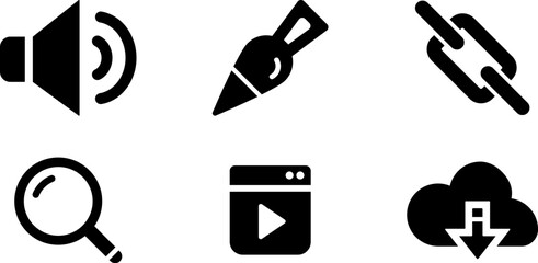 Fototapete - Modern Rounded Filled Developer Icon Set
