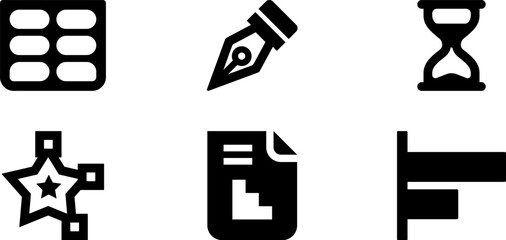 Fototapete - Modern Rounded Filled Developer Icon Set