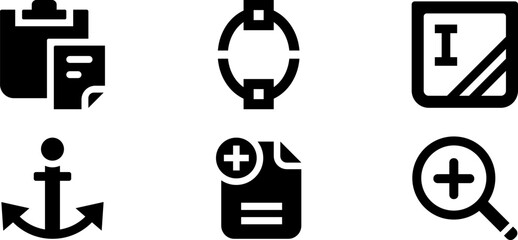 Fototapete - Modern Rounded Filled Developer Icon Set