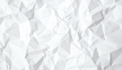 Poster - Crumpled white paper texture with varying shades and shadows, creating a visually interesting background