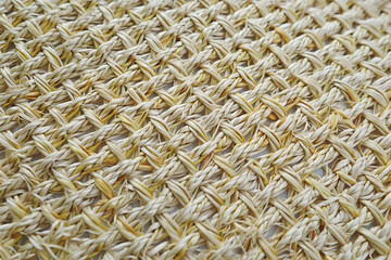 Poster - Close-up Texture of Interwoven Straw or Natural Fiber Material