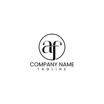 letter a and letter f with circle line luxury logo designs