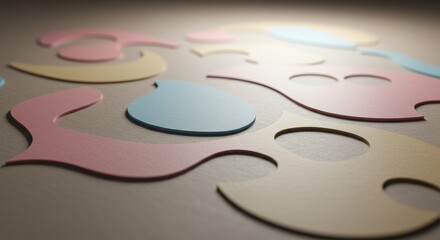 Poster - Photo of colorful abstract shapes create a playful and vibrant background